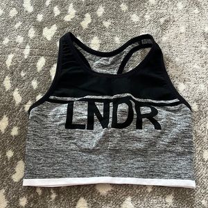 LNDR grey and black xs/s sports bra/crop top